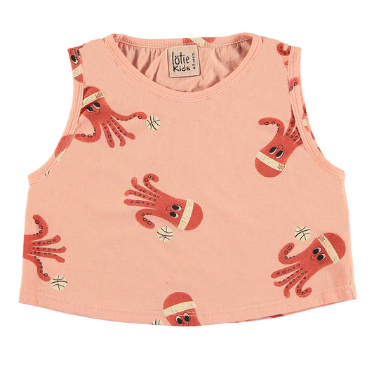 Crop Top Tanktop Salmon Rose Octopuses Lötiekids