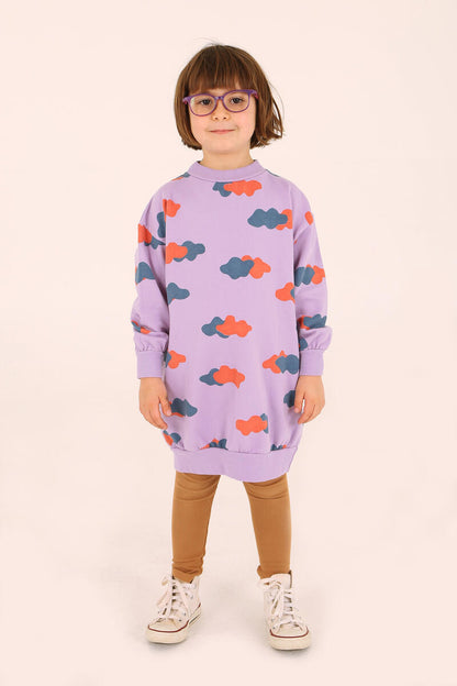 Long Sweatdress Clouds Mauve Lötiekids