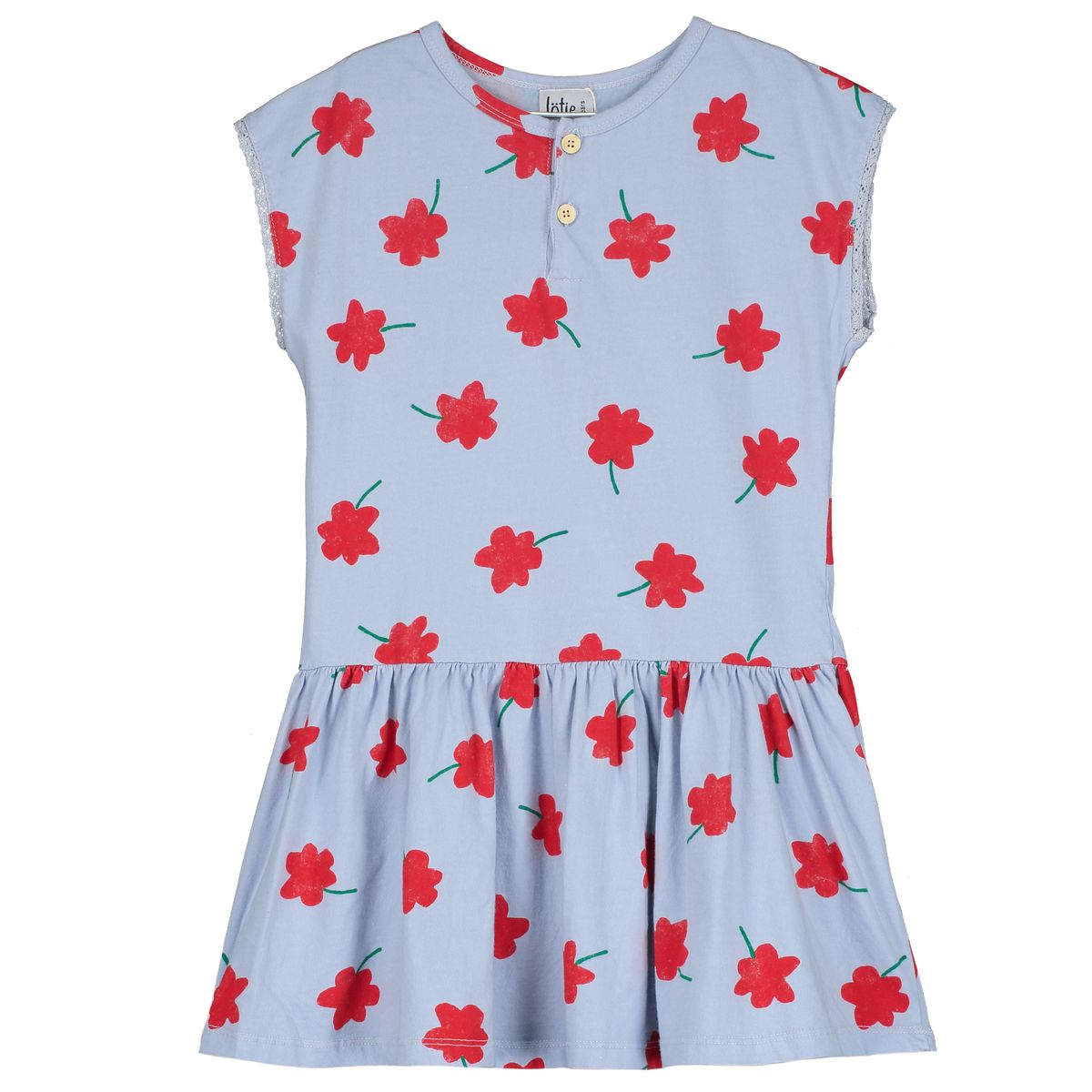 Relaxed Fit Dress Poppies Allover Lavender Lötiekids