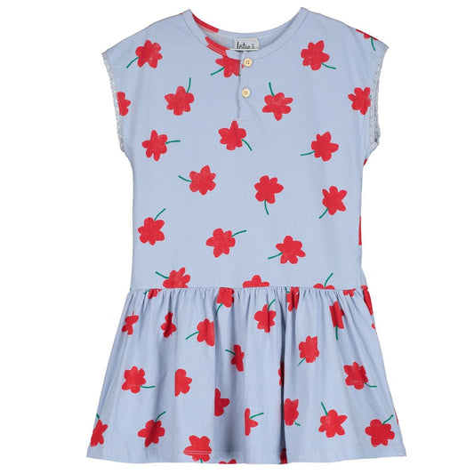 Relaxed Fit Dress Poppies Allover Lavender Lötiekids