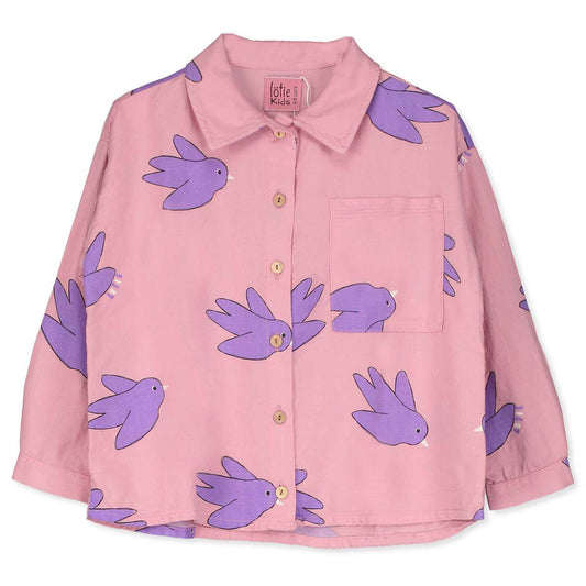 Woven Shirt Flowing Bird Fucsia Lötiekids