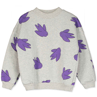 Sweatshirt Flowing Birds Light Grey Melange Lötiekids
