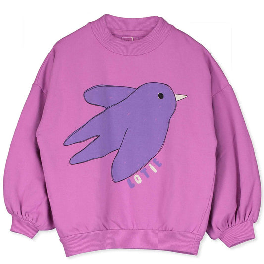 Sweatshirt Flowing Bird Fucsia Lötiekids