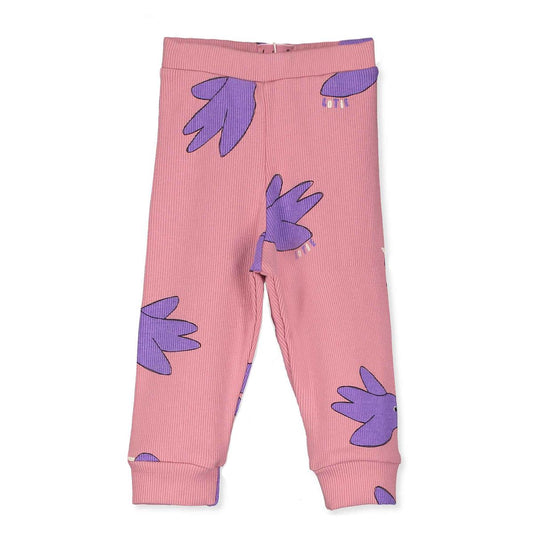 Rib Leggings Flowing Bird Rose Lötiekids