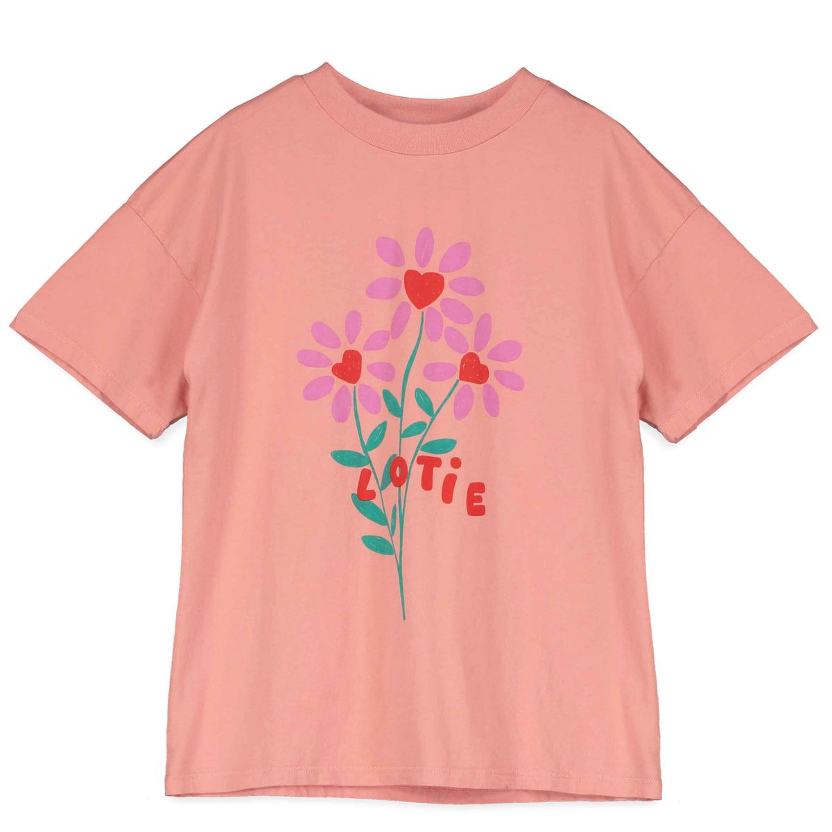 Wide Fit T-Shirt Flowers Clay Pink Lötiekids