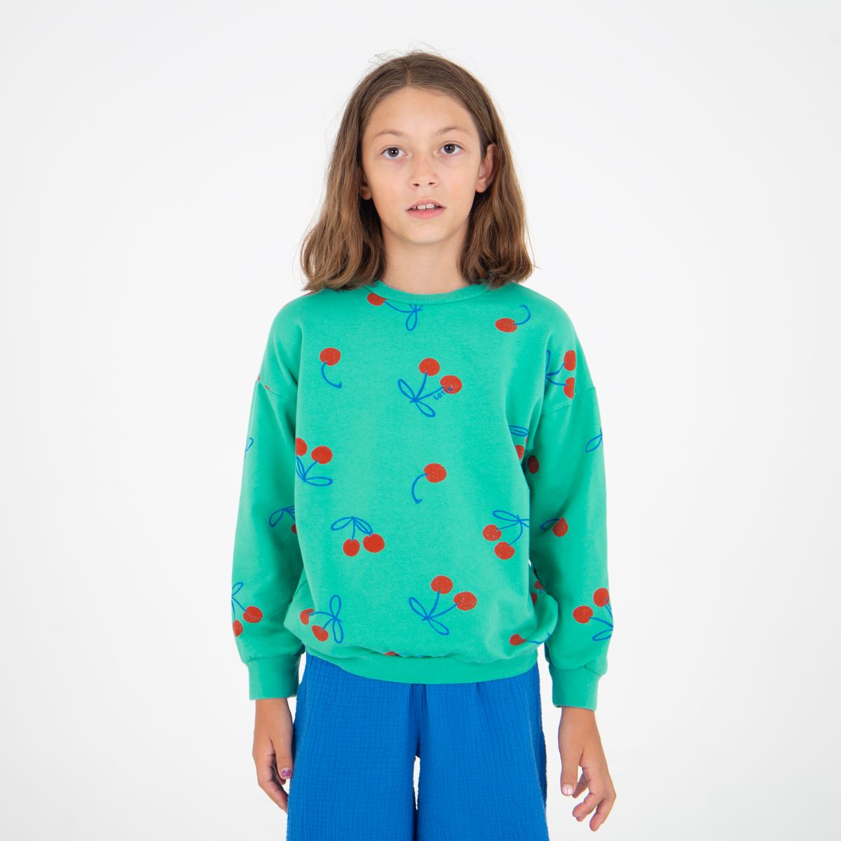 Sweatshirt Cherries Allover Green Lötiekids