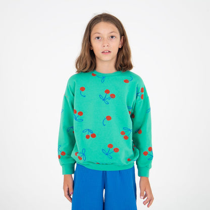 Sweatshirt Cherries Allover Green Lötiekids