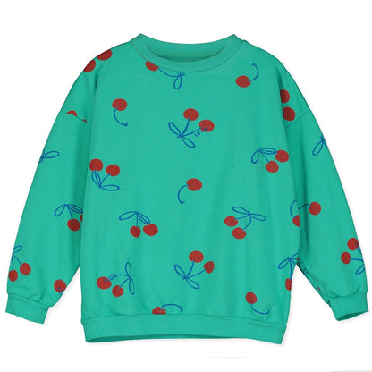 Sweatshirt Cherries Allover Green Lötiekids