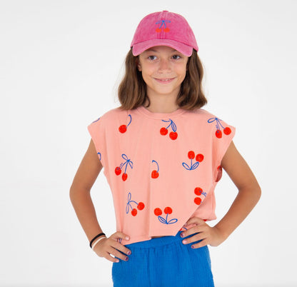 Crop Top Cherries Allover Clay Pink Lötiekids