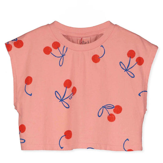 Crop Top Cherries Allover Clay Pink Lötiekids