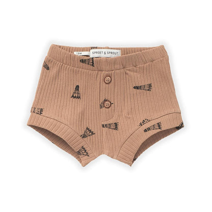 Rib Baby Shorts Print Toast Shuttle Sproet & Sprout