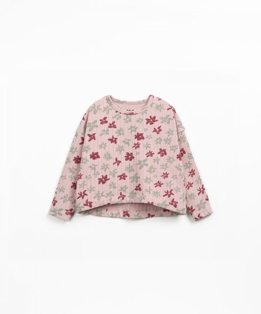 Rib Longsleeve Shirt Floral Rose Play Up