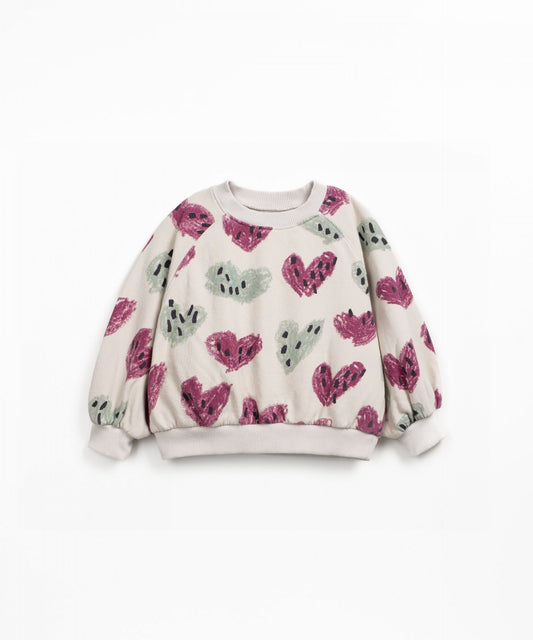 Sweater Hearts print Tones Play Up