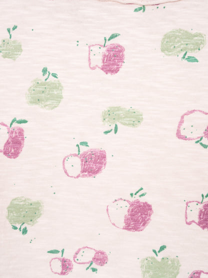 Wide Neck T-Shirt Apples Floral Play Up
