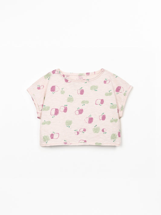 Wide Neck T-Shirt Apples Floral Play Up