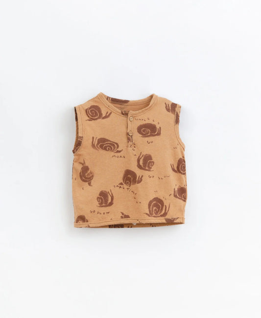 Printed Sleeveless T-Shirt Snail Braid Play Up