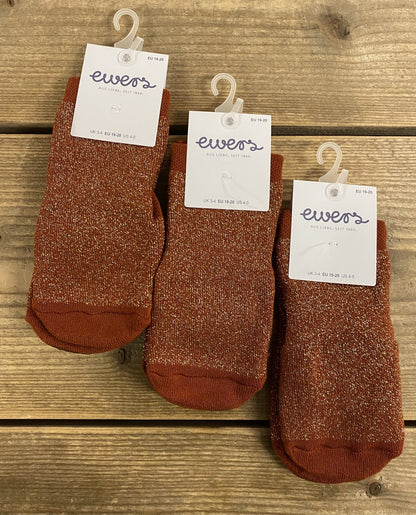 Stoppersocken Glitzer Kupfer Gold Ewers