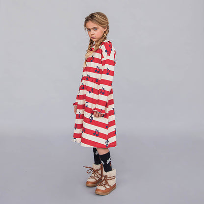 Dress Longsleeve with Ruffles Music Notes CarlijnQ