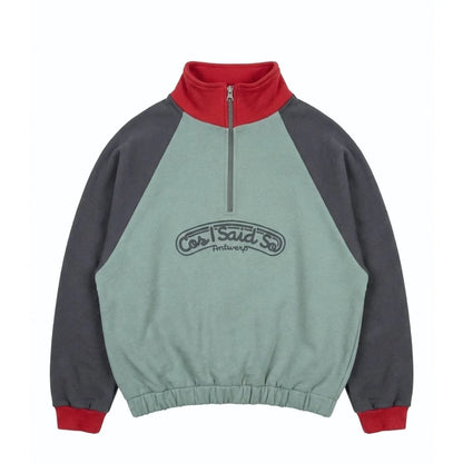 Zip Sweater Colour Block Cos I Said So