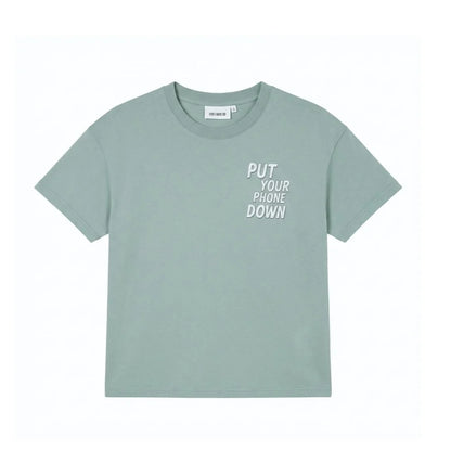 T-Shirt Put your Phone Down Silver Blue Cos I Said So
