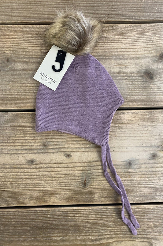 Hat with Detachable Fur Elderberry Minymo