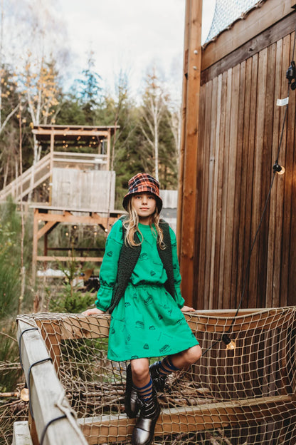 Sweat Dress Ski Print Fern Green Sproet & Sprout