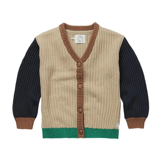 Cardigan Knit Colourblock Nougat Sproet & Sprout