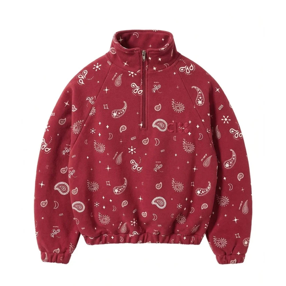 Zip Sweater Paisley Red Cos I Said So