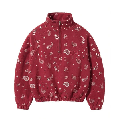 Zip Sweater Paisley Red Cos I Said So