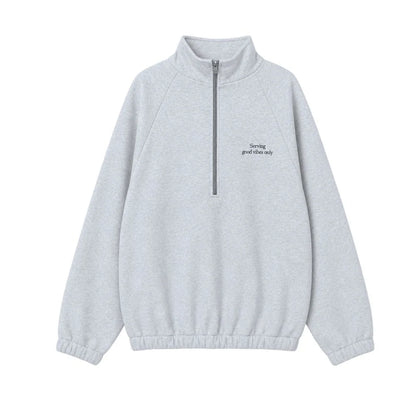 Zip Sweater Good Vibes Grey Melange Cos I Said So