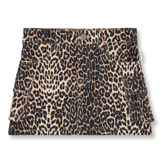 Denim Cargo Skirt Leopard Petit Blush