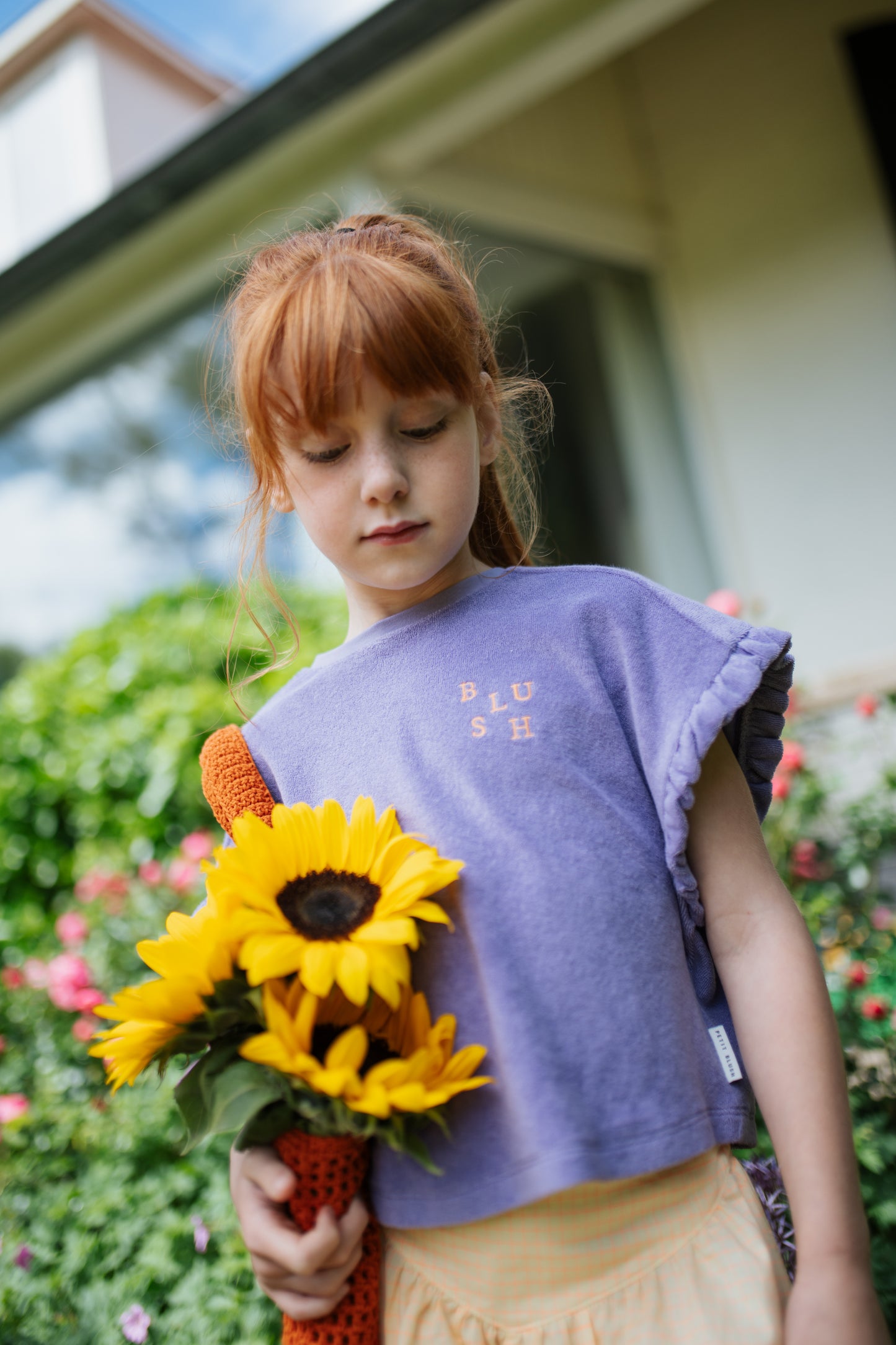 Towel Ruffle Top Chalk Violet Petit Blush