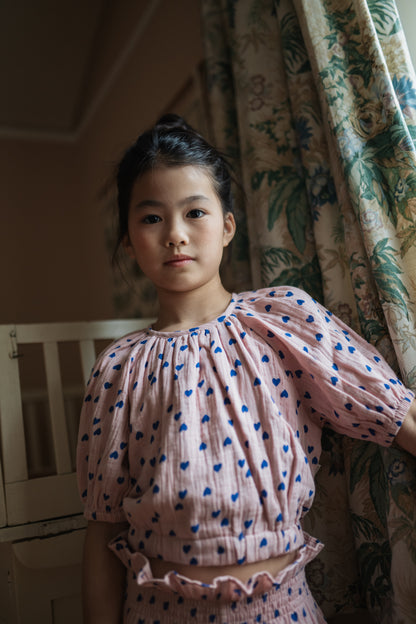 Adele Blouse Candy Hearts Petit Blush