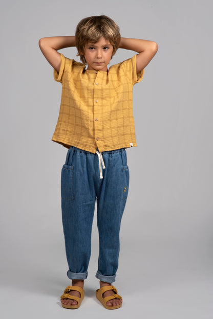 Blouse Squares Mustard Babyclic