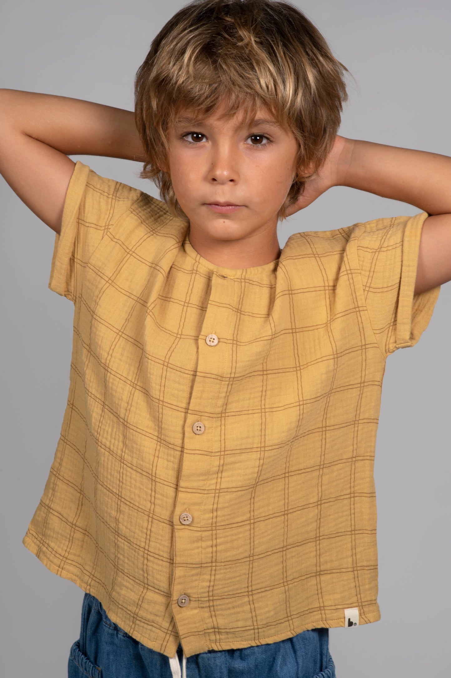 Blouse Squares Mustard Babyclic