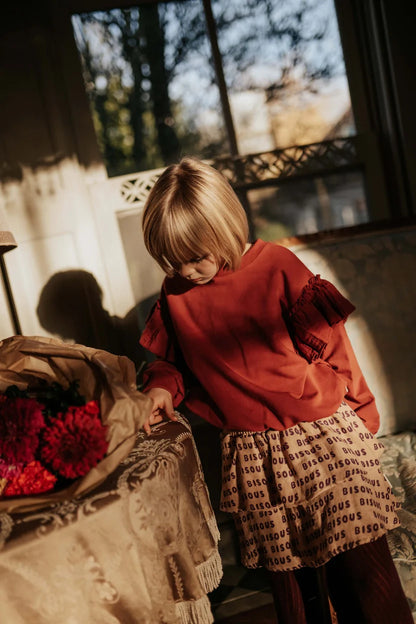 Ruffle Sweater Garnet Petit Blush