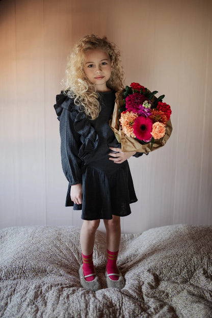 Romantic Ruffle Blouse Dark Grey Petit Blush