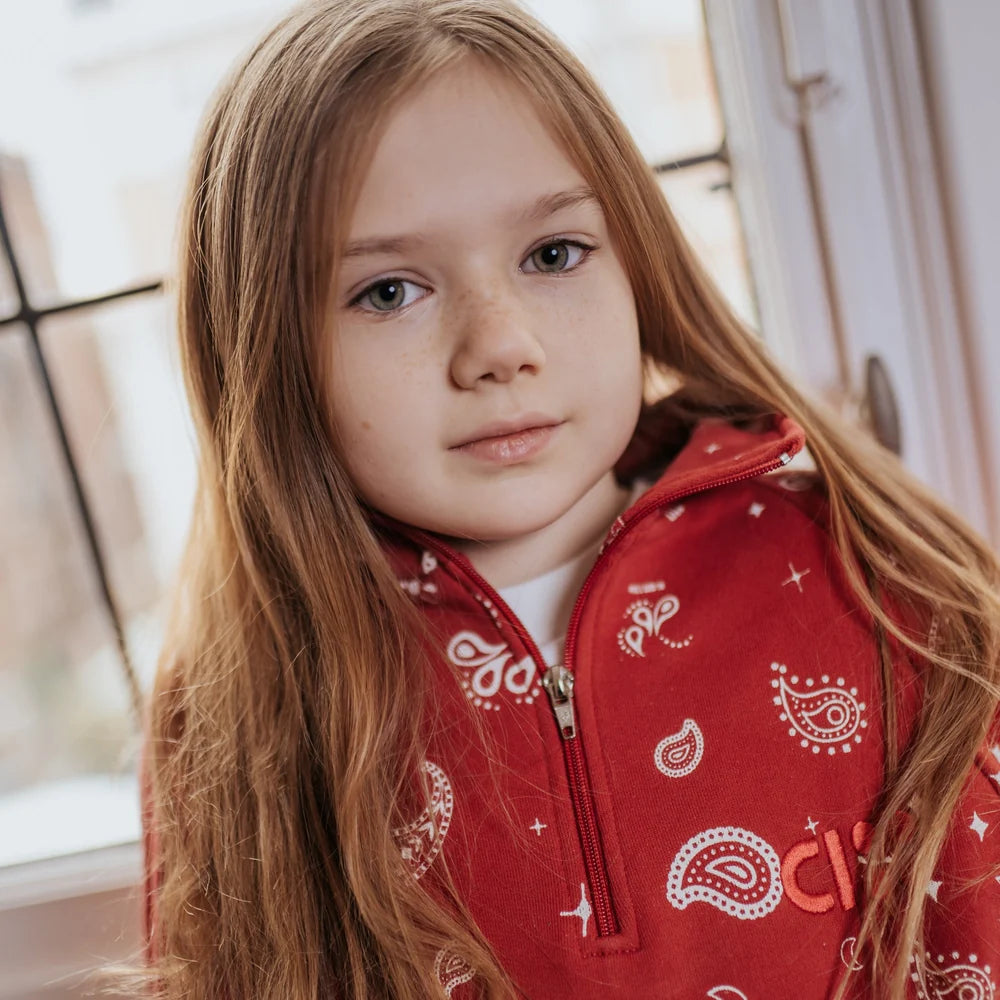 Zip Sweater Paisley Red Cos I Said So