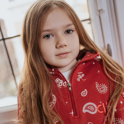 Zip Sweater Paisley Red Cos I Said So