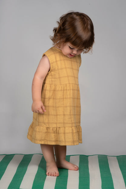 Dress Nina Squares Mustard Babyclic