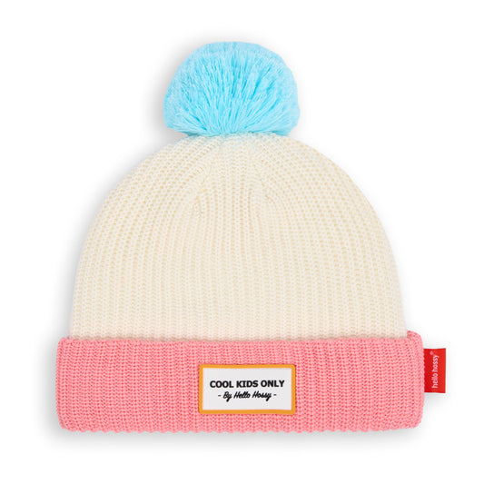 Beanie Color Block Pink Ice Hello Hossy