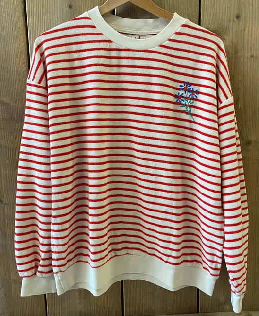 Adult Sweatshirt Terry Stripes Off White Lötiekids
