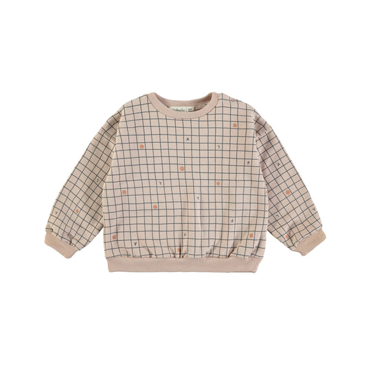 Sweatshirt Checks Nude Babyclic