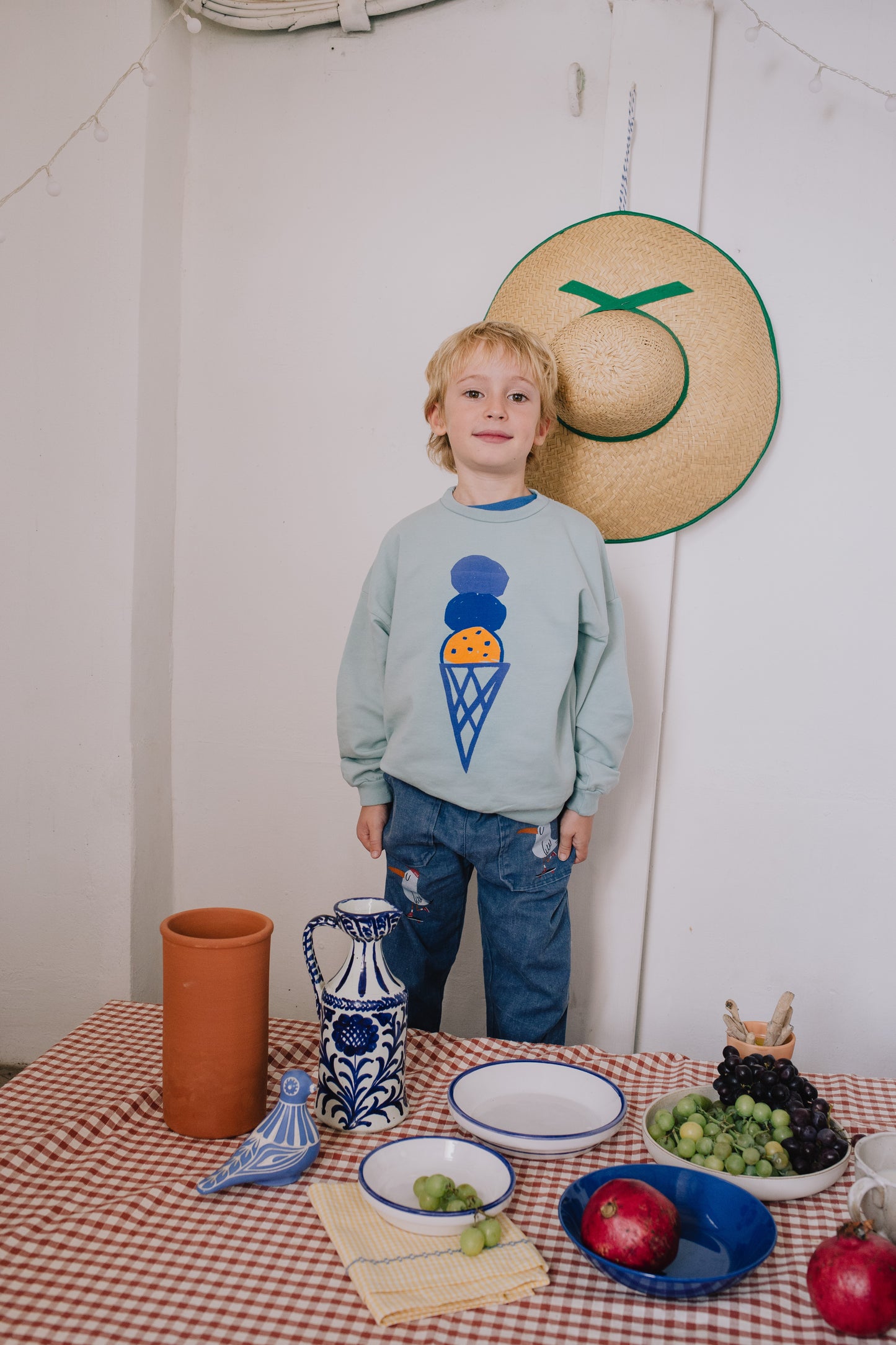 Casual Denim Trousers Skating Seagull Lötiekids