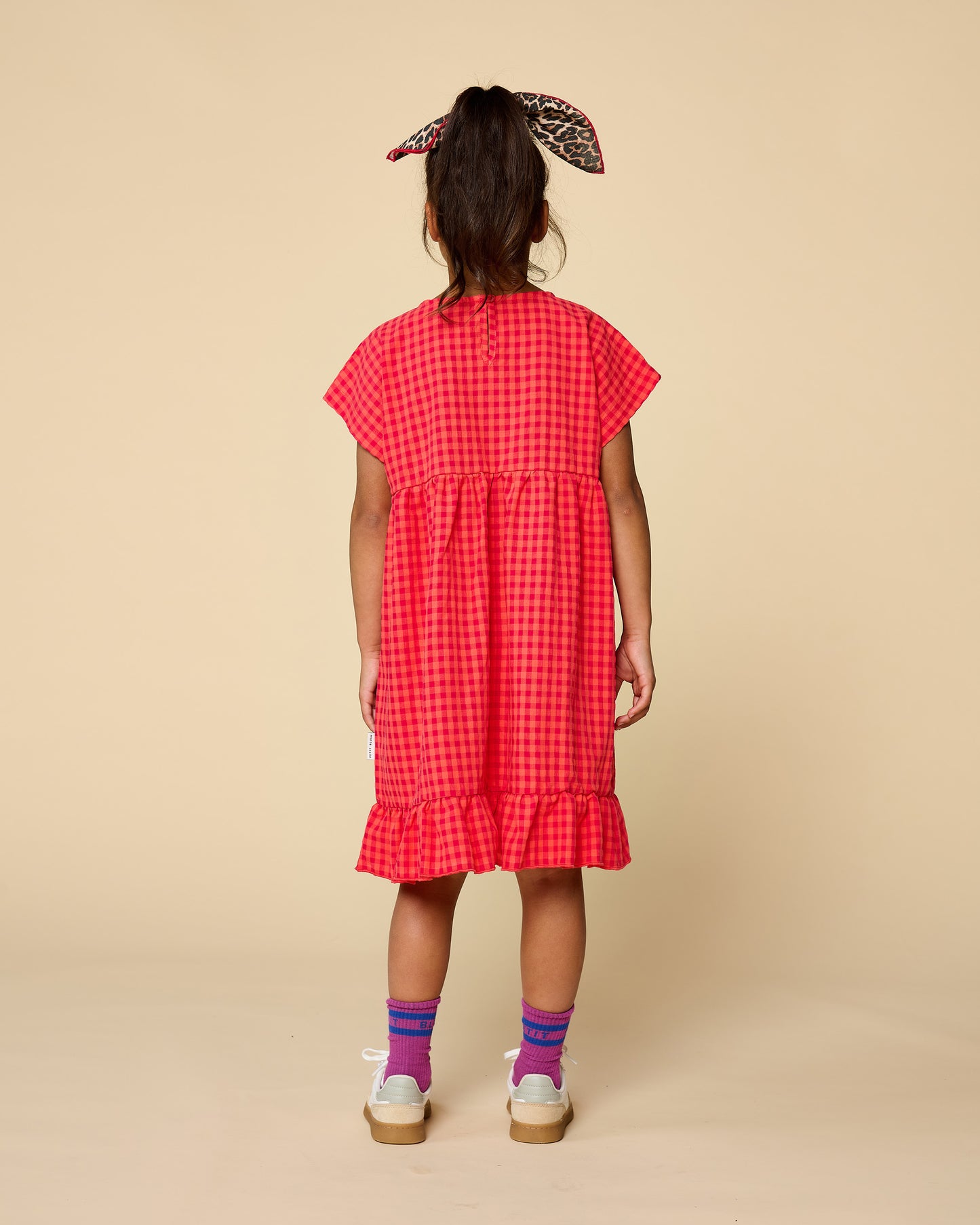 Julie Dress Check Red Petit Blush