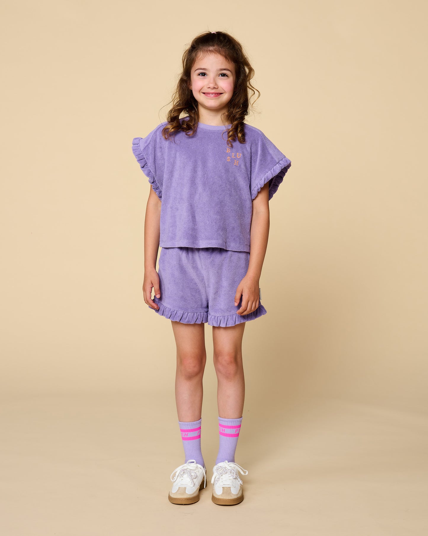 Towel Ruffle Top Chalk Violet Petit Blush