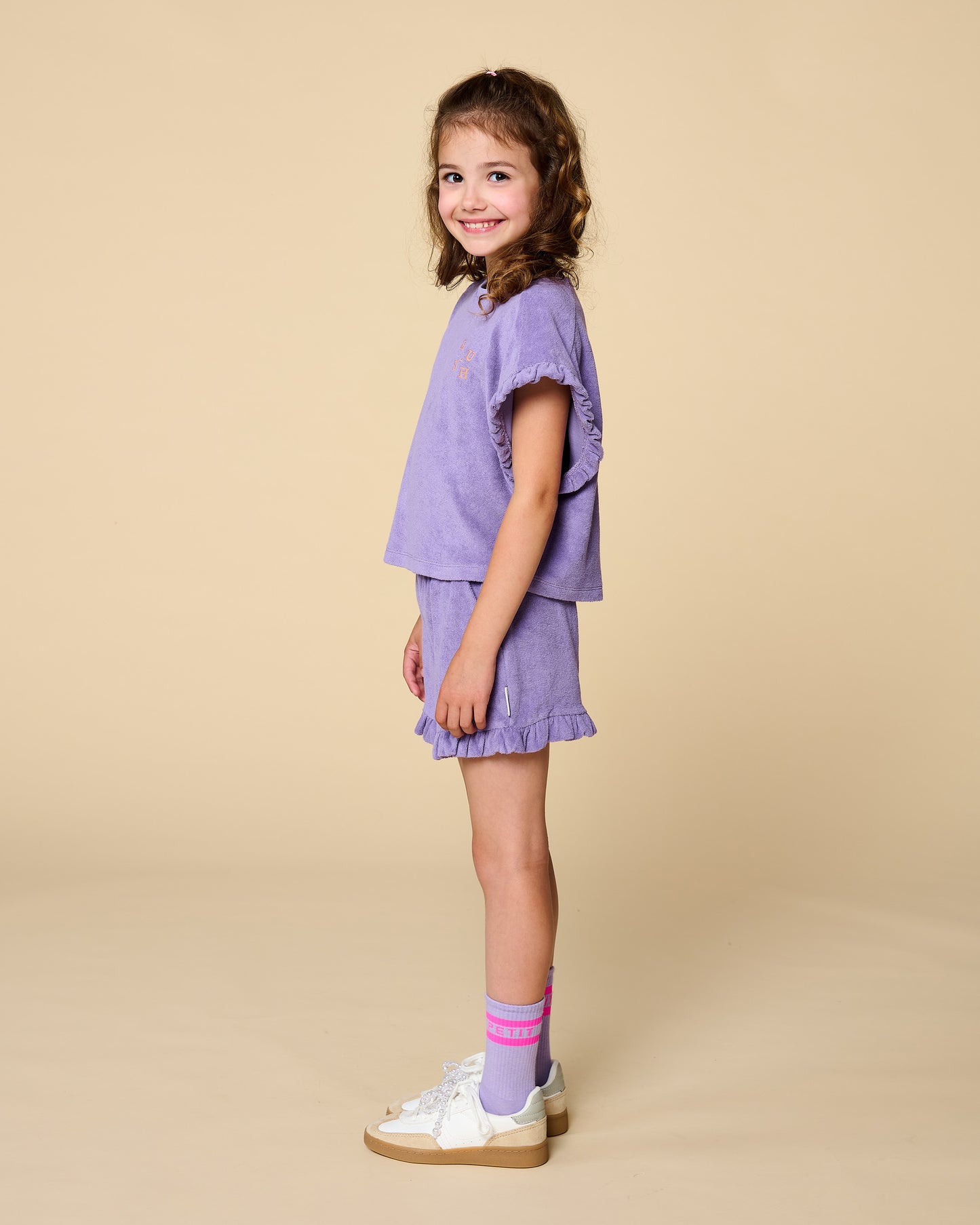 Towel Ruffle Top Chalk Violet Petit Blush