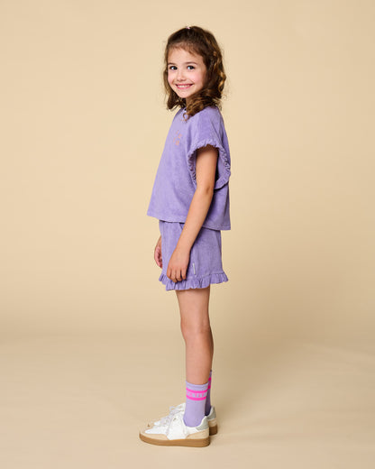 Towel Ruffle Top Chalk Violet Petit Blush