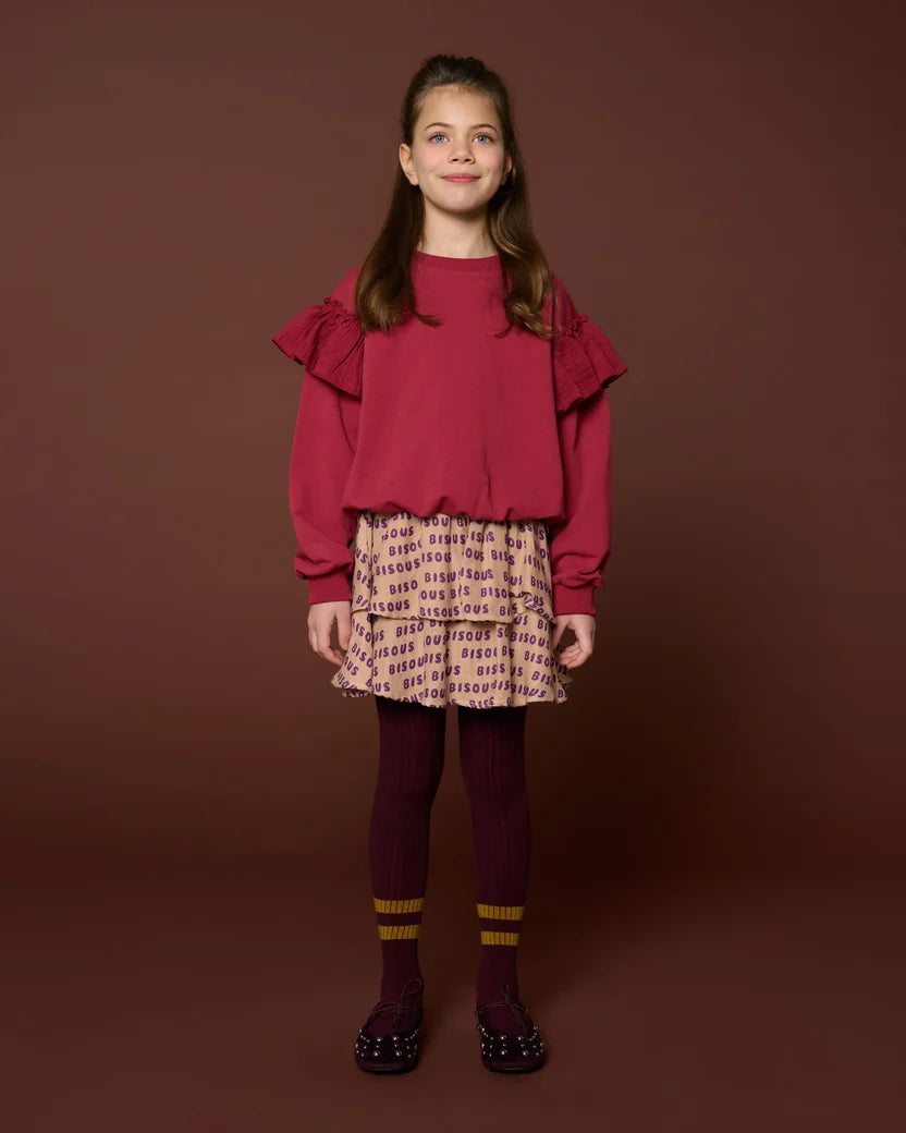 Ruffle Sweater Garnet Petit Blush