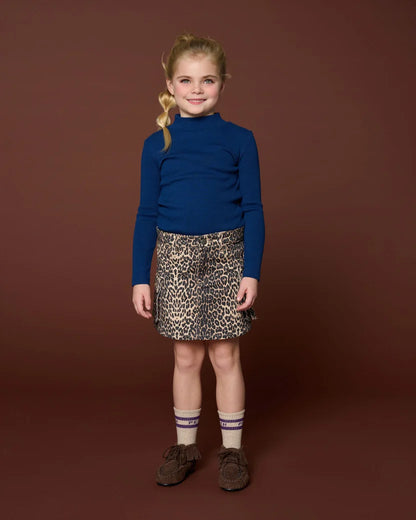 Denim Cargo Skirt Leopard Petit Blush